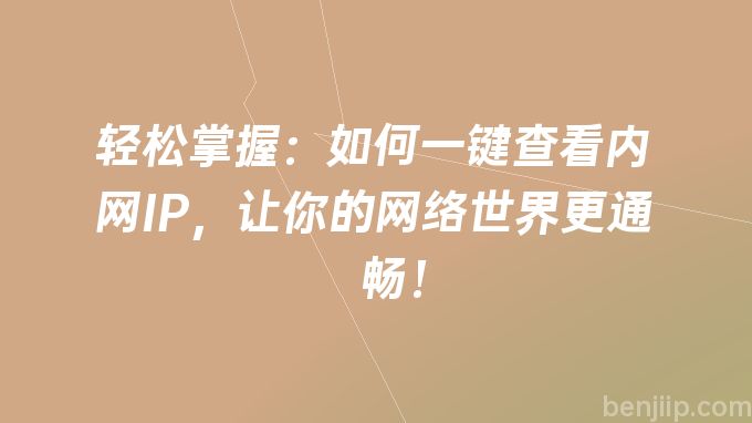 轻松掌握：如何一键查看内网IP，让你的网络世界更通畅！