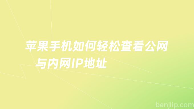 苹果手机如何轻松查看公网与内网IP地址